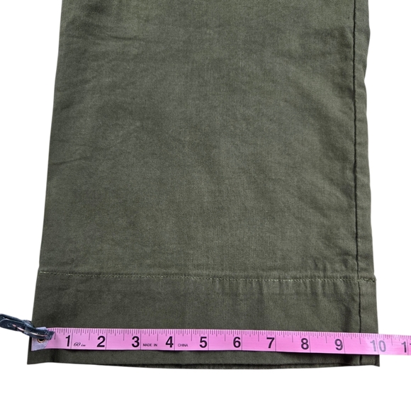 Anthropologie Maeve The Colette Crop Wide-Leg Pants Olive Green - Picture 13 of 14